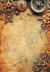 Naklejka premium Vintage Steampunk Junk Journal Papers Vintage Steampunk Journal Pages Shabby Chic Paper Steampunk Scrapbook Papers