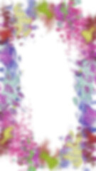 An abstract transparent psychedelic wavy vignette design element overlay.