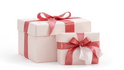 Obraz premium Elegant gift boxes with red ribbons for celebrations and special occasions
