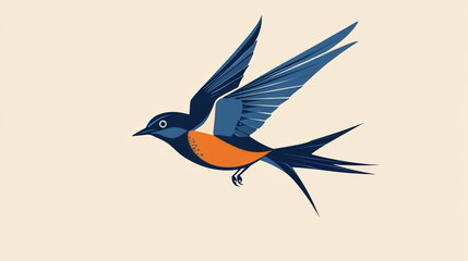 Fototapeta premium Vector logo swallow. 