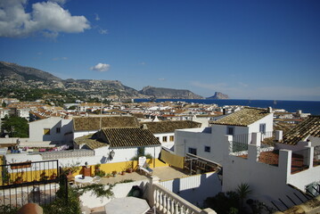 Vista general del pueblo blanco de Altea en Alicante. Espa&ntilde;a. Azul y blanco del Mediterr&aacute;neo