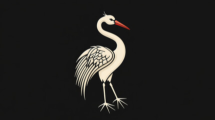 Obraz premium Vector logo the stork. Brand's logo in the form of a stork
