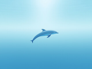 Dolphin in the Ocean, Sleek Grey and Blue Profile