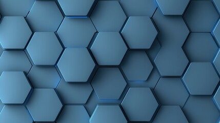 Fototapeta premium Abstract Hexagonal Pattern in Shades of Blue for Modern Design and Background Use, Suitable for Technology, Science, and Creative Projects