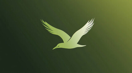 Obraz premium Vector logo Seagull. Green Seagull logo