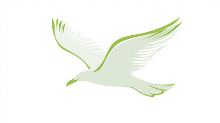 Obraz premium Vector logo Seagull. Green Seagull logo