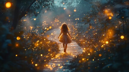 Naklejka premium A joyful girl embarks on a journey to capture special moments, her enthusiasm shining through as she sets off on her adventure.
