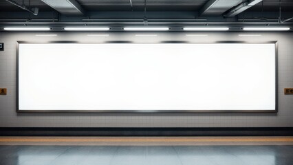 Empty mockup for advertising in a subway station with a clean white background, perfect for custom designs.
