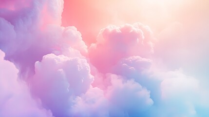 Fototapeta premium Pastel-colored cloudscape at sunrise.