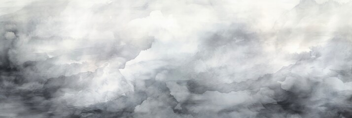 Grey Watercolor Abstract Design with Textured Background, Copy Space and Cloudy Sky - Wallpaper