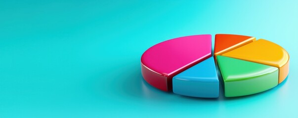 Colorful pie chart displaying data analysis in a modern office setting visual representation of statistics