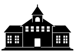 School black silhouette vector, Simple silhouette Design vector icon with white background