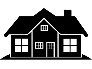 House black silhouette vector, Simple silhouette Design vector icon with white background