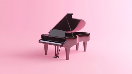Cartoonstyle minimal piano icon or symbol for music concepts 3D rendering