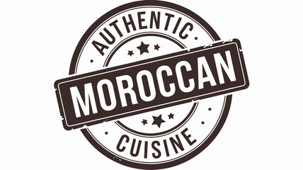 Obraz premium Authentic Moroccan Cuisine Stamp Logo Design