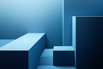 Fototapeta premium Abstract minimalist blue background. Modern and Creative Trend design