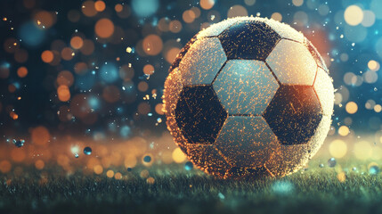 Football of the particles. The Football players consist of circles and dots.