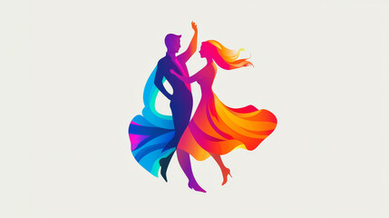 Obraz premium Logo vector dance. A guy and a girl dancing.