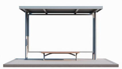 Suburban bus stop mockup with a white billboard, perfect for creating customized banner advertisements and promotions.