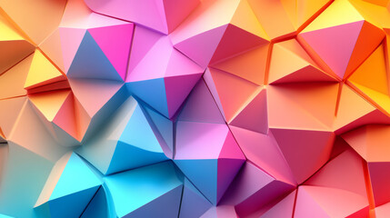 Obraz premium Abstract background of geometric pyramids. 3D vector abstract background. Trending colors can be used in the design of books, magazines, poster, flyer, website, and advertising