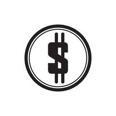 Coin money flat icon vector design illustration, isolated on white background. 