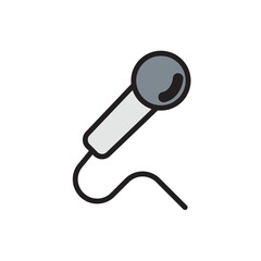 illustration of a microphone vector, communication flat icon, singing icon, mic vector design illustration. 