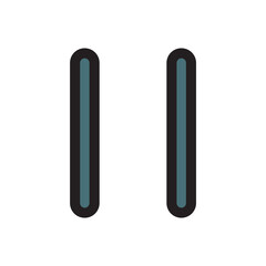 Pause flat icon vector design illustration, isolated on white background. 