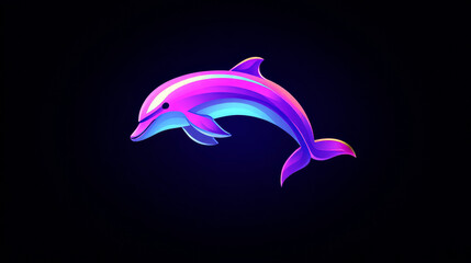 Naklejka premium Vector logo Dolphin. Dolphin jump