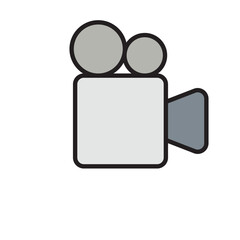 Video recorder flat icon, multimedia flat icon vector design illustration, isolated on white background. 