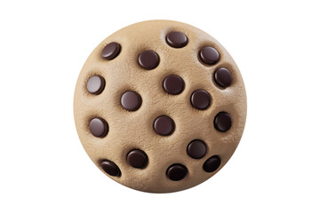 Fototapeta premium A spherical chocolate chip cookie, a unique 3D rendering of a baked treat. background removed