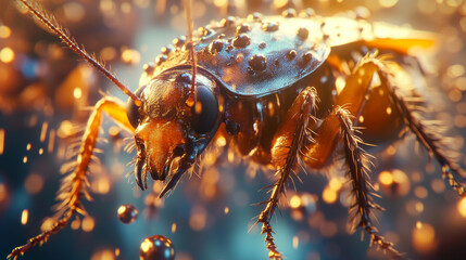 Fototapeta premium Cockroach particles. Cockroach consists of small circles and dots.