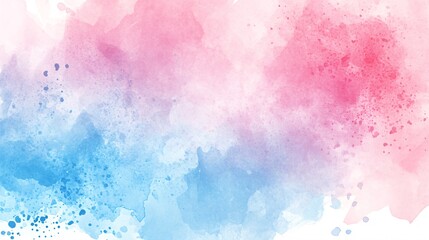 Obraz premium A vibrant splash of pink and blue watercolor, creating a soft, dreamy atmosphere perfect for background use.