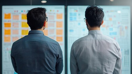 Strategic session at corporate office resource optimization through collaborative planning in modern workspaces