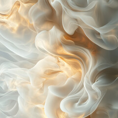 Obraz premium Dynamic organic forms: flowing liquid streams, coffee swirls, milk textures, delicate light paths; soft color gradients, smoky clouds, bokeh effects, ink abstraction in water