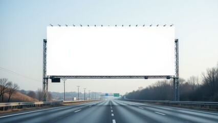 Empty billboard on a highway, ideal for showcasing large-scale advertisements and banner promotions.