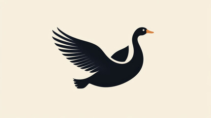 Naklejka premium Goose vector logo. Brand logo in the form of a goose.