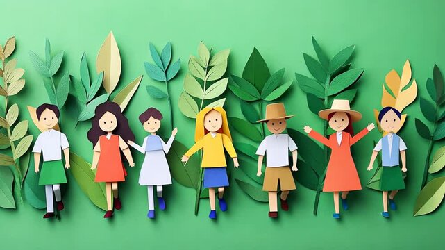 Playful Cartoon Characters Family Illustration with Kids and Friends in Fun Christmas Shopping Adventure