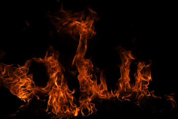Fototapeta premium Fire flame texture for banner background. Burn abstract lights. Burning big flame. Blaze flames overlay background.