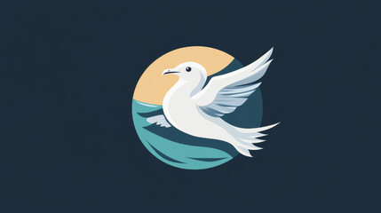 A seagull is designed in this vector logo. The logo is made to represent a brand. ID_55320854-955c-4d3a-8e70-59c4b55b7391 --ar 16:9 --v 6.1 Job ID: 6a26d7b1-7b91-478e-b599-395c216527b0