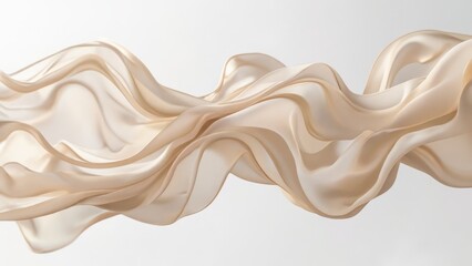 Obraz premium Elegant flowing silk fabric in motion on a soft neutral background