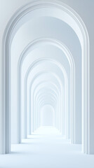 Fototapeta premium White archways in modern minimalist interior design