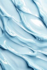 Smooth Blue Gel Cream Texture Swirls Close-up
