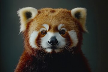 Red panda studio portrait with soft even lighting and luxury