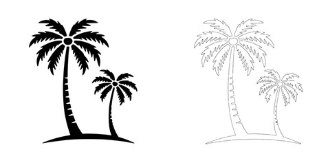 Tropical Paradise: Palm Tree Icons 