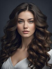 Fototapeta premium 女, 髪の毛, 美しさ, ファッション, モデル, 顔, 化粧, うっとりさせる魅力, ヘアスタイル, 長い, ねじれた, 肌, 化粧