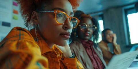 Collaborative work environment with technology and productivity.