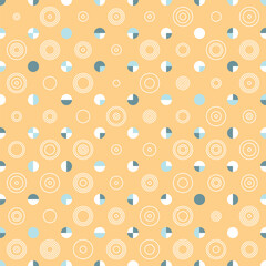 Elegant colourful Polka-Dot seamless vector pattern. Geometric background with tiled circles and semicircles. Great for fashion fabrics, home decor, wallpaper and packaging.