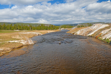 Hot Water and Minerals Pouring Into the Firehole River