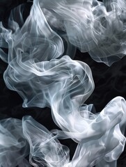 Fototapeta premium Intricate smoke patterns on black background
