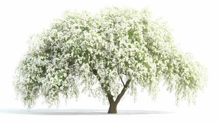 Obraz premium Weeping willow deciduous tree | high resolution, isolated, 3d render. Willow. Illustration
